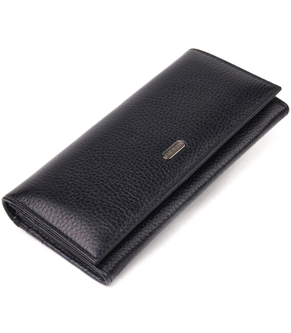 Жіночий шкіряний гаманець для карток купюр та монет CANPELLINI 21658 Чорний картинка, зображення, фото