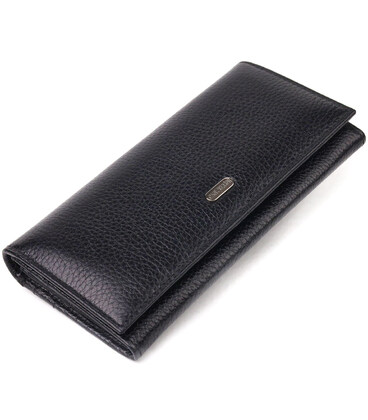 Жіночий шкіряний гаманець для карток купюр та монет CANPELLINI 21658 Чорний картинка, зображення, фото