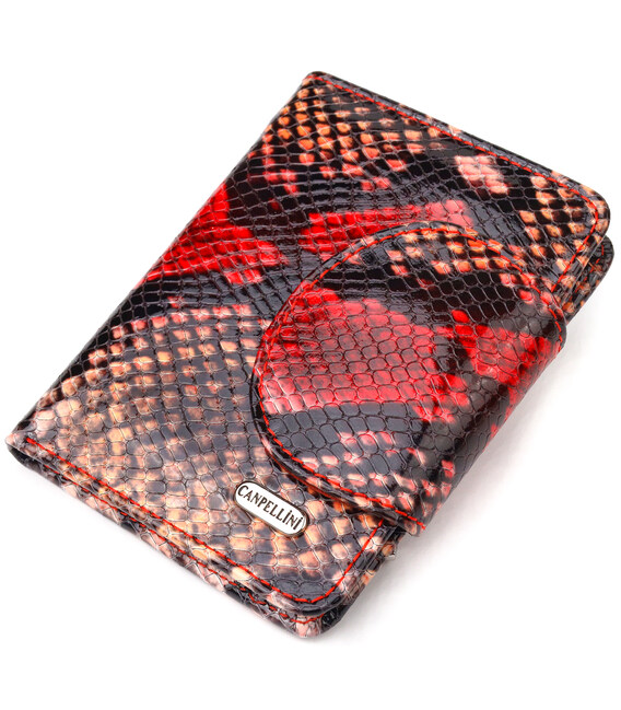 Невеликий жіночий гаманець з натуральної шкіри з тисненням під змію CANPELLINI 21667 Різнокольоровий картинка, зображення, фото