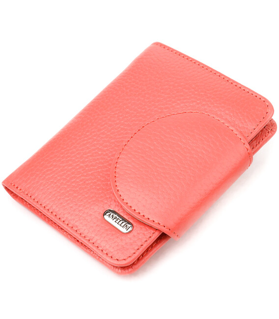 Стильний жіночий гаманець з натуральної шкіри CANPELLINI 21669 Кораловий картинка, зображення, фото