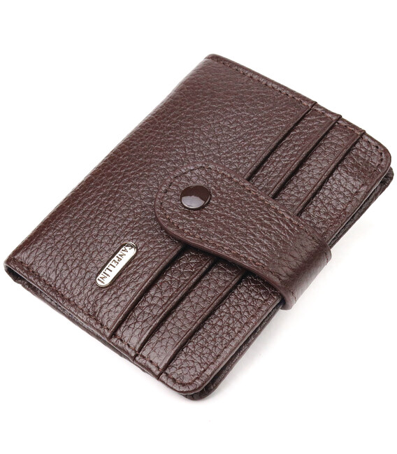 Компактний гаманець для чоловіків з натуральної зернистої шкіри CANPELLINI 21686 Коричневий картинка, зображення, фото