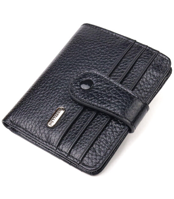Стильний гаманець із натуральної зернистої шкіри CANPELLINI 21688 Чорний картинка, зображення, фото