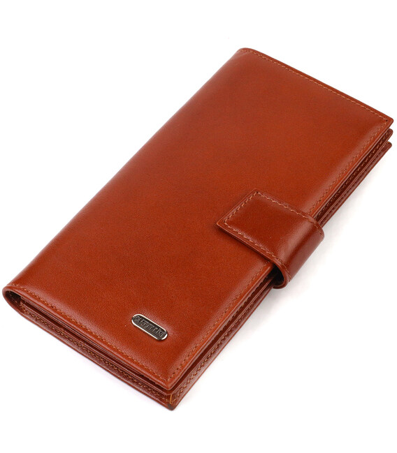 Практичное вертикальное мужское портмоне из натуральной гладкой кожи CANPELLINI 21721 Коричневое фото, картинка, изображение
