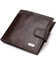 Мужской современный кошелек горизонтального формата из натуральной кожи с тиснением CANPELLINI 21757 Коричневый фото, картинка, 