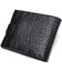 Зручний чоловічий гаманець із натуральної фактурної шкіри з тисненням під крокодила CANPELLINI 21790 Чорний картинка, зображення