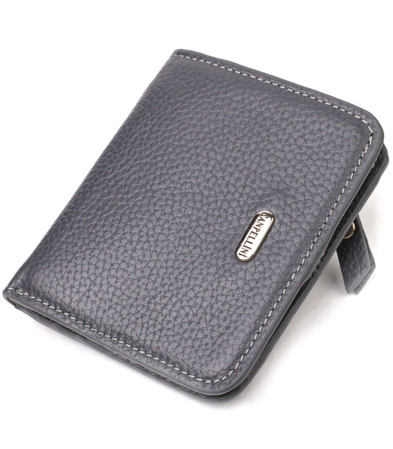 Лаконичный женский кошелек небольшого размера из натуральной кожи флотар CANPELLINI 21801 Серый фото, картинка, изображение