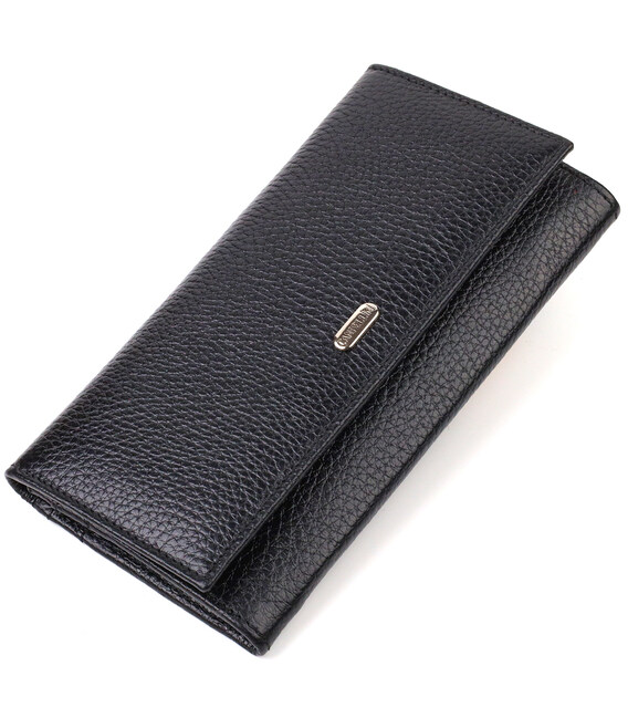 Жіночий шкіряний гаманець для карток купюр та монет CANPELLINI 21822 Чорний картинка, зображення, фото