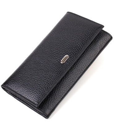 Жіночий шкіряний гаманець для карток купюр та монет CANPELLINI 21822 Чорний картинка, зображення, фото