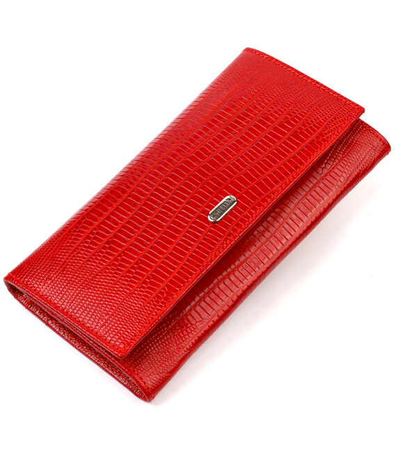 Яскравий гаманець для жінок із натуральної фактурної шкіри CANPELLINI 21823 Червоний картинка, зображення, фото
