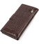 Вместительное вертикальное мужское портмоне из натуральной кожи с тиснением под крокодила CANPELLINI 21837 Коричневое фото, карт