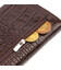 Вместительное вертикальное мужское портмоне из натуральной кожи с тиснением под крокодила CANPELLINI 21837 Коричневое фото, карт