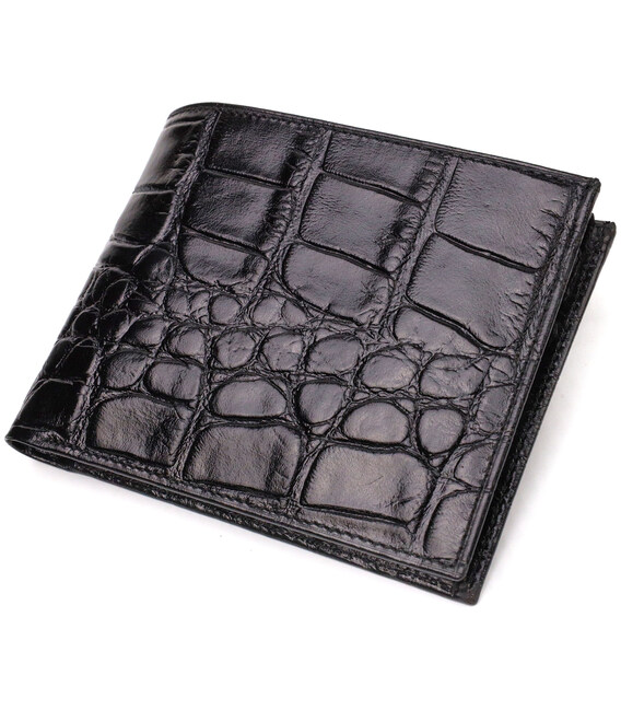 Мужское портмоне из натуральной кожи с тиснением под крокодила CANPELLINI 21866 Черный фото, картинка, изображение