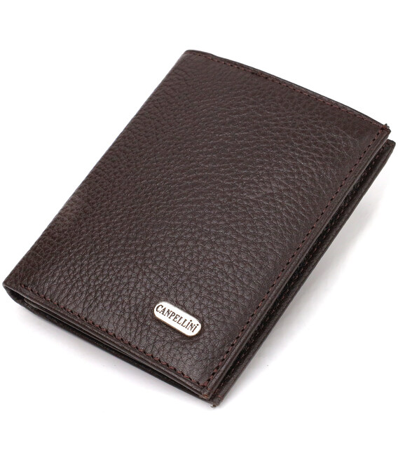 Компактный кошелек для мужчин из натуральной кожи флотар CANPELLINI 21873 Коричневый фото, картинка, изображение