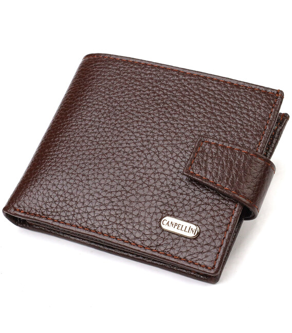 Идеальное портмоне для мужчин из натуральной зернистой кожи CANPELLINI 21881 Коричневое фото, картинка, изображение