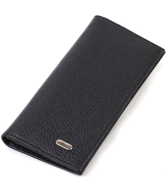 Мужской вертикальный бумажник из натуральной кожи CANPELLINI 21898 Черный фото, картинка, изображение