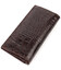 Практичный мужской вертикальный бумажник из натуральной кожи с тиснением под крокодила CANPELLINI 21907 Коричневый фото, картинк