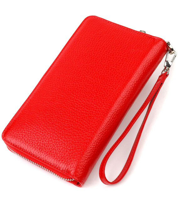 Яркий клатч для женщин из натуральной кожи CANPELLINI 21921 Красный фото, картинка, изображение