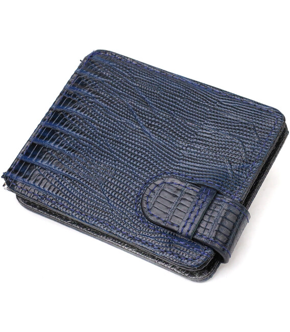 Фактурный мужской зажим для денег из натуральной кожи с тиснением CANPELLINI 21942 Синий фото, картинка, изображение