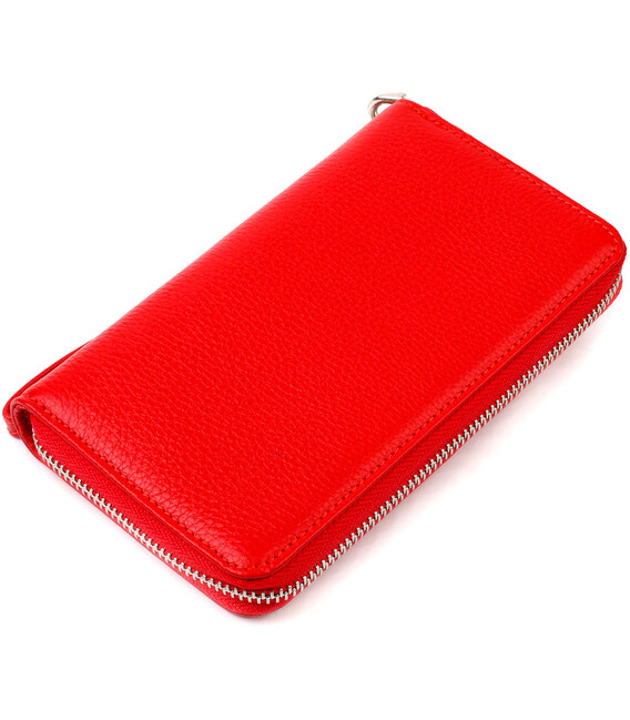 Яркий кошелек-клатч для женщин из натуральной кожи CANPELLINI 21619 Красный фото, картинка, изображение