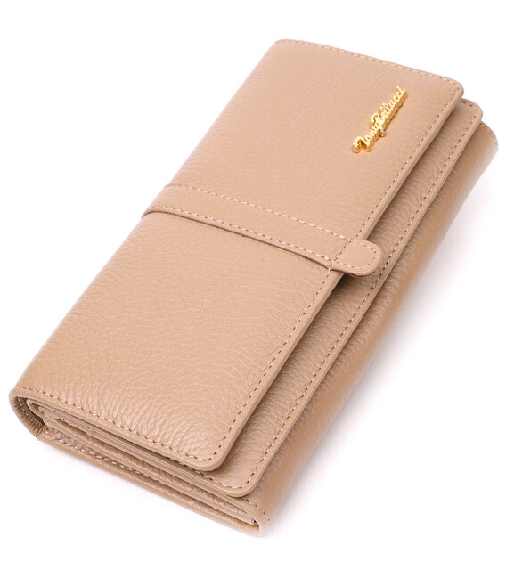 Практичный женский кошелек с большим количеством отделений из натуральной кожи Tony Bellucci 21959 Бежевый фото, картинка, изобр