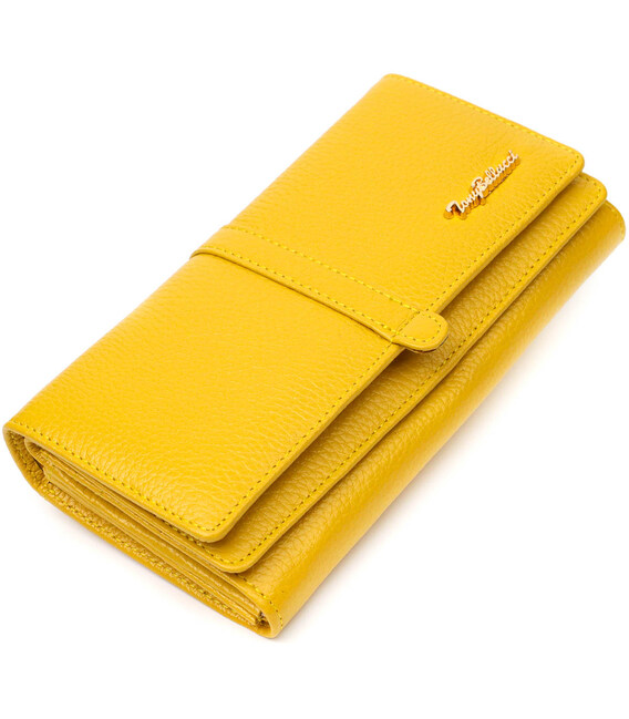 Красочный женский кошелек с большим количеством отделений из натуральной кожи Tony Bellucci 21960 Желтый фото, картинка, изображ
