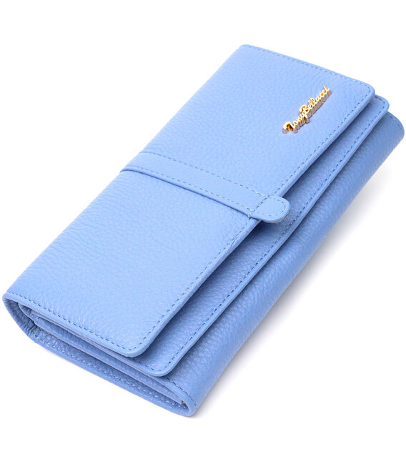 Красивый женский кошелек с большим количеством отделений из натуральной кожи Tony Bellucci 21962 Голубой фото, картинка, изображ