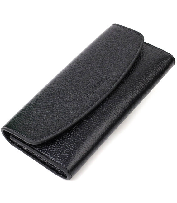 Классический женский кошелек с монетницей на молнии из натуральной кожи Tony Bellucci 21966 Черный фото, картинка, изображение