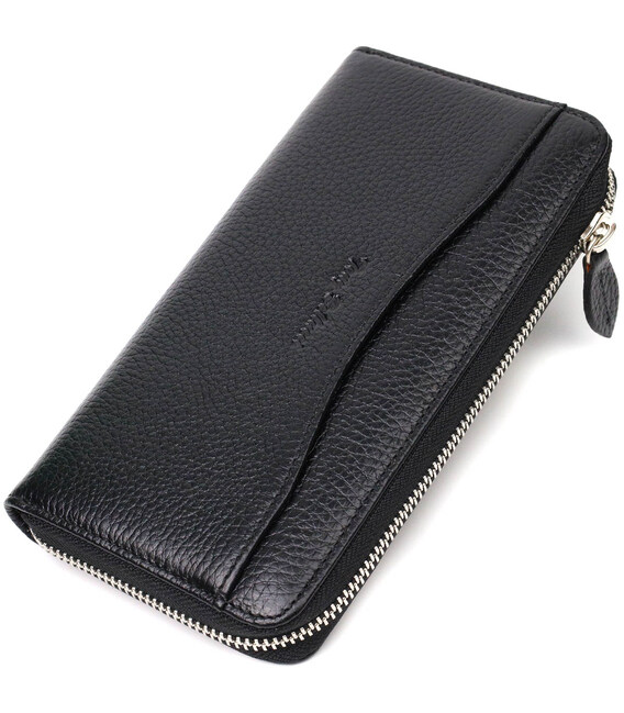 Женское вместительное портмоне на молнии из натуральной кожи Tony Bellucci 21970 Черный фото, картинка, изображение