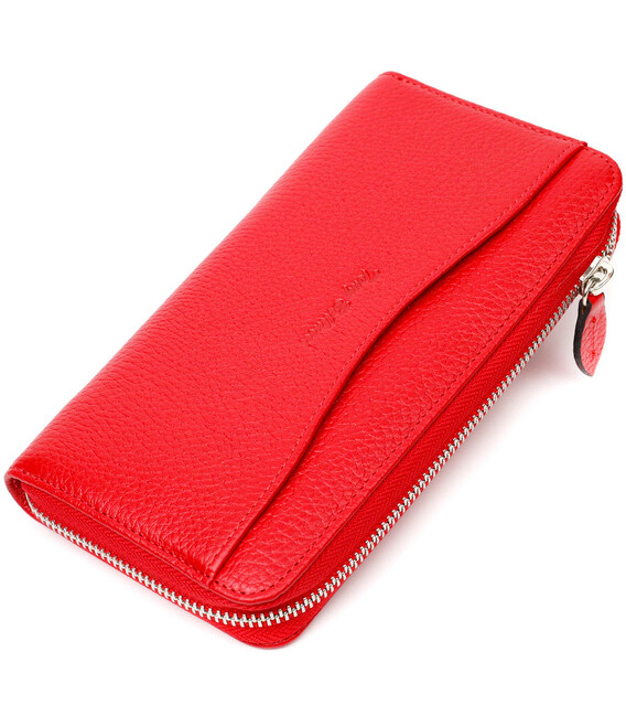 Яркое женское портмоне на молнии из натуральной кожи Tony Bellucci 21972 Красный фото, картинка, изображение