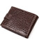 Функціональний невеликий гаманець для чоловіків з натуральної шкіри з тисненням під крокодила BOND 21998 Коричневий картинка, зо