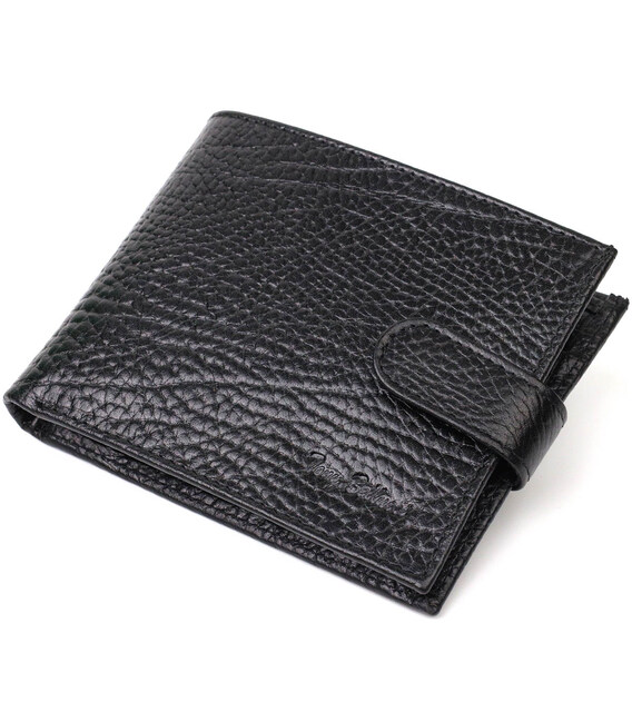 Стильный мужской кошелек горизонтального формата из натуральной кожи Tony Bellucci 22015 Черный фото, картинка, изображение
