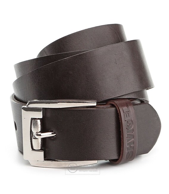 Современный мужской ремень из натуральной кожи SHVIGEL 13785 фото, картинка, изображение