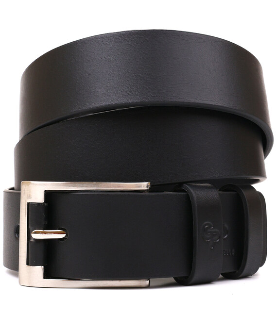 Стильний чоловічий ремінь з натуральної шкіри GRANDE PELLE 00773 Чорний картинка, зображення, фото