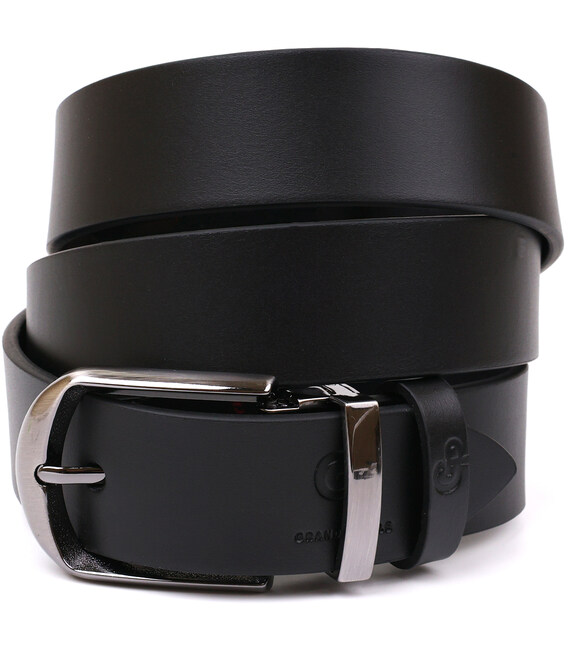 Ремень мужской GRANDE PELLE 00870 кожаный Черный фото, картинка, изображение