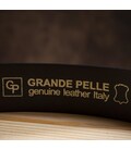 Эксклюзивный мужской джинсовый ремень из натуральной кожи GRANDE PELLE 00910 Коричневый фото, картинка, изображение