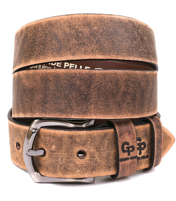 Ремінь чоловічий Grande Pelle 11067 Коричневий картинка, зображення, фото