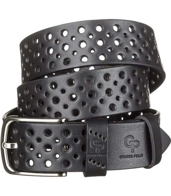 Ремень мужской Grande Pelle 11066 джинсовый Черный фото, картинка, изображение
