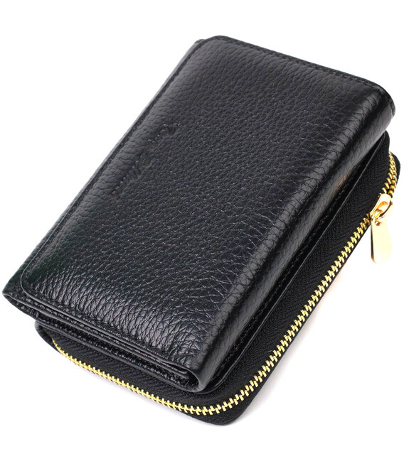 Женское портмоне в три сложения из натуральной кожи Tony Bellucci 22024 Черный фото, картинка, изображение