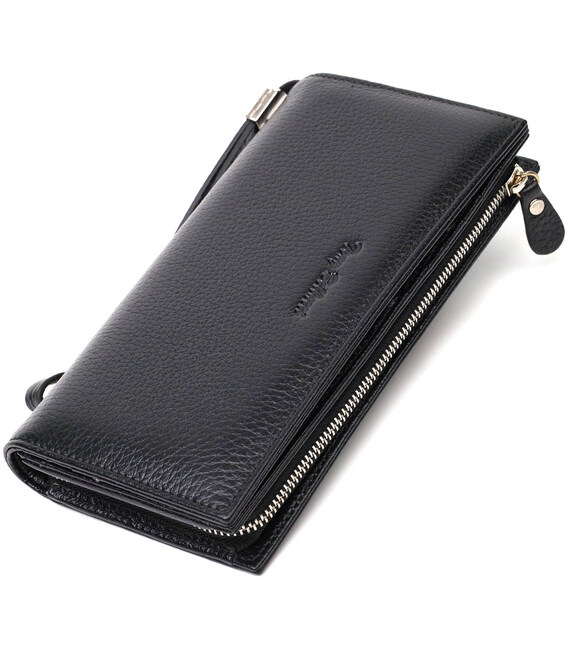 Практичный женский клатч с блоком для кредитных карт из натуральной кожи Tony Bellucci 22033 Черный фото, картинка, изображение