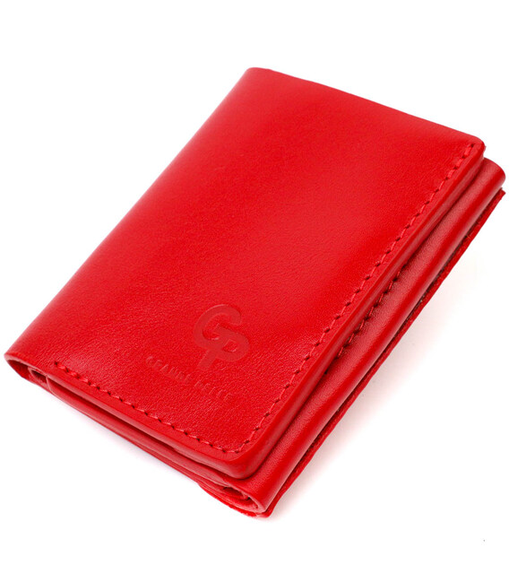 Небольшое женское портмоне в три сложения GRANDE PELLE 16785 Красный фото, картинка, изображение