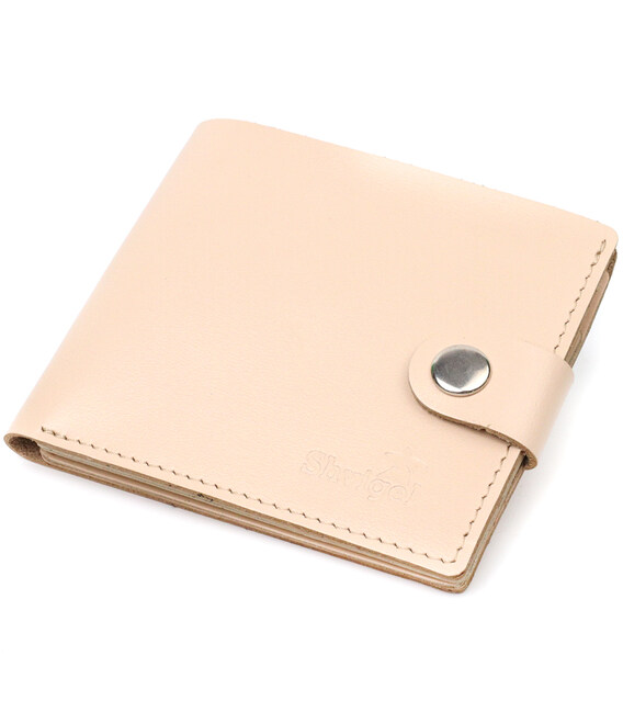 Стильный женский кошелек с монетницей кожаный SHVIGEL 16623 Молочный фото, картинка, изображение