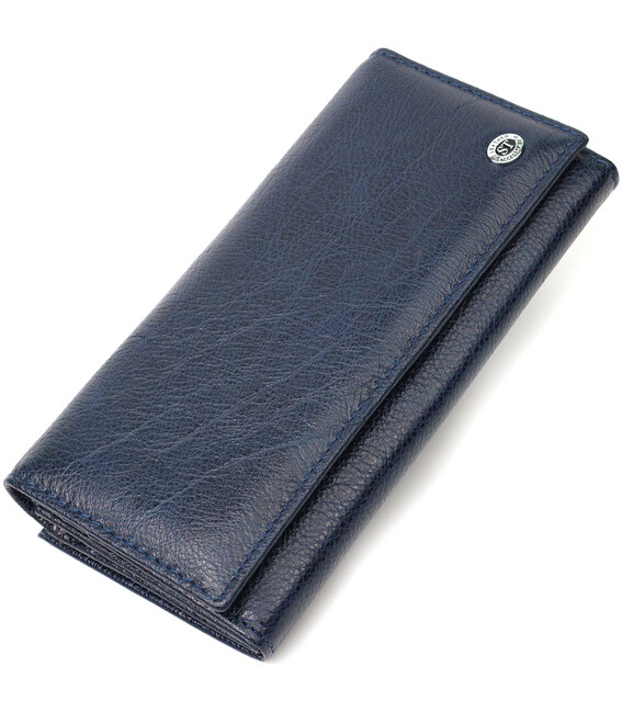 Місткий жіночий гаманець із натуральної шкіри ST Leather 19426 Синій картинка, зображення, фото