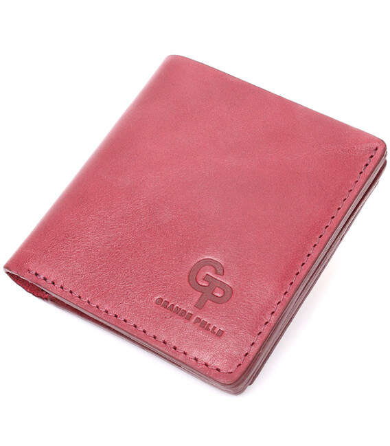 Компактное портмоне из натуральной кожи GRANDE PELLE 16798 Бордовый фото, картинка, изображение