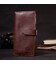 Интересный вертикальный кошелек из натуральной кожи GRANDE PELLE 11660 Коричневый фото, картинка, изображение
