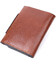 Небольшой кошелек из натуральной кожи в три сложения GRANDE PELLE 11662 Коричневый фото, картинка, изображение