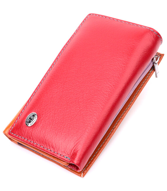 Кожаный кошелек в три сложения для женщин ST Leather 19442 Разноцветный фото, картинка, изображение