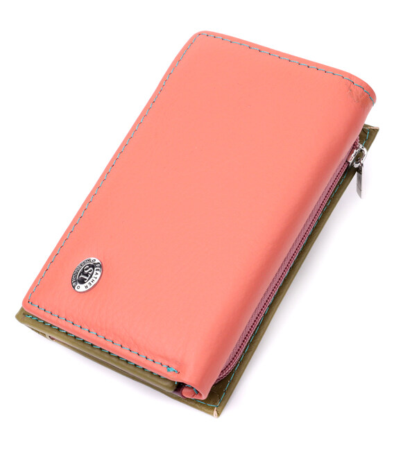 Модный женский кошелек из качественной натуральной кожи ST Leather 19464 Разноцветный фото, картинка, изображение