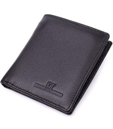 Женский кошелек в классическом черном цвете из натуральной кожи ST Leather 19466 Черный фото, картинка, изображение