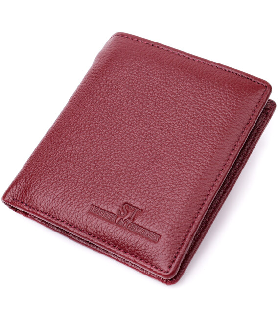 Маленький женский кошелек из натуральной кожи ST Leather 19467 Бордовый фото, картинка, изображение