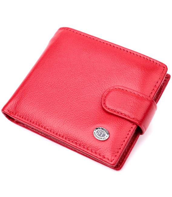 Яркое женское портмоне с блоком для карт из натуральной кожи ST Leather 19471 Красный фото, картинка, изображение